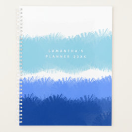 Agenda Compromisso com Tons Azuis Abstrato Modernos