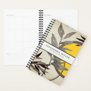 Agenda Compromisso de Aquarela Na moda Zen Amarelo