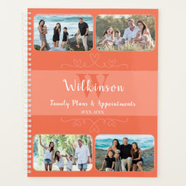 Agenda Compromisso de Design de Pêssego de Foto da Famíli