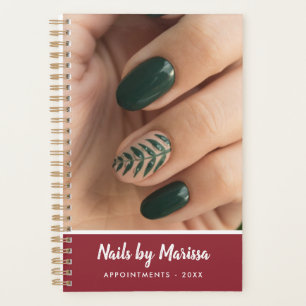 Agenda Compromisso de Foto do Técnico Nail Burgundy