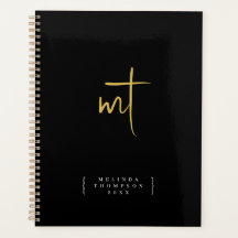 Compromisso de Script de Iniciais Douradas Pretas