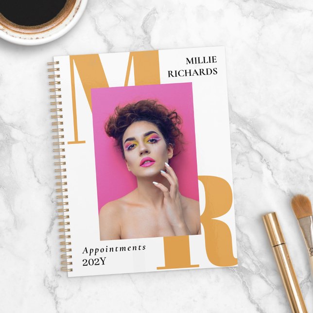 Agenda Compromisso Fotográfico de Iniciais Amarelas Grand (Criador carregado)