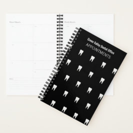 Agenda Compromisso Preto de Dentista Personalizado