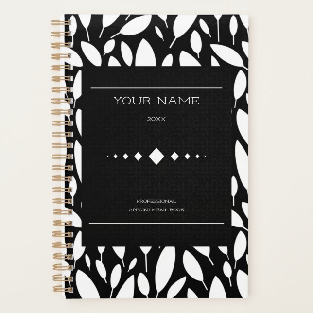 Agenda Compromisso profissional personalizado branco pret (Frente)