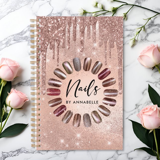 Agenda Compromissos de Drives de Glitter Dourado do Rosa  (Criador carregado)