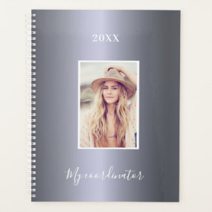 Agenda Compromissos personalizados com metal prateado fot