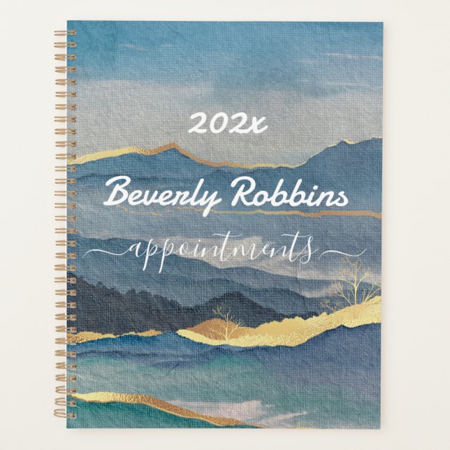 Agenda Compromissos Personalizados da Montanha ouro (Frente)