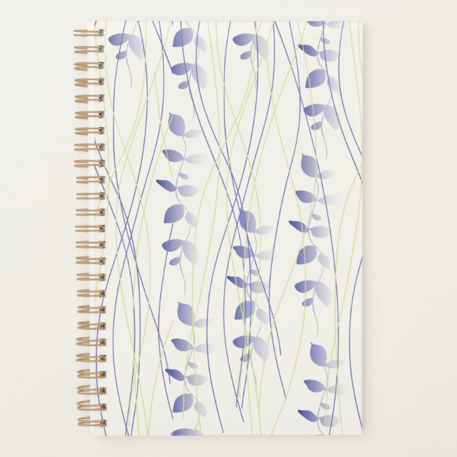 Agenda con diseño de hojas difuminadas. (Frente)