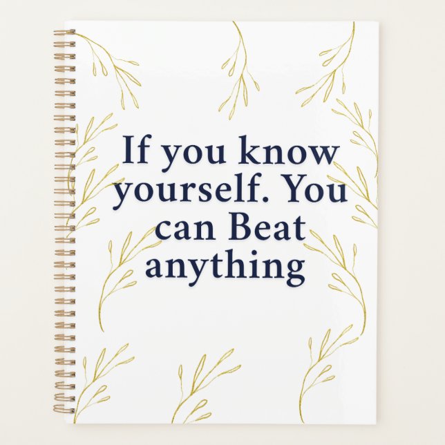 Agenda Conheça-se - poderosa citação motivacional para (Frente)