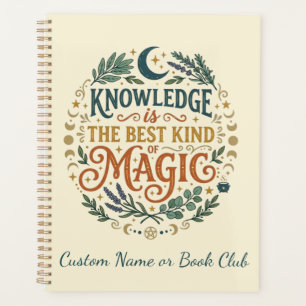 Agenda Conhecimento é Magia Bruxa Livro Acadêmico Botânic