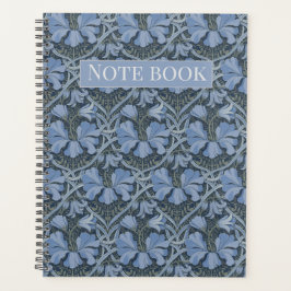 Agenda Convite com Padrão Floral em Aquarela Azul Elegant