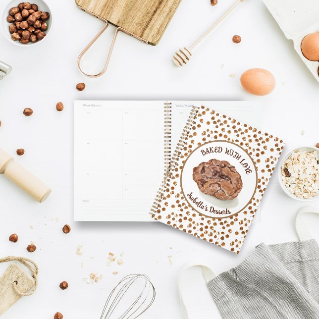 Agenda Cookies De Chip De Chocolate De Aquarela Com Amor (Criador carregado)