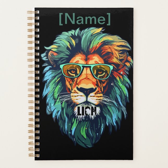 Agenda Cool King – Colorful Lion with Shades Design (Frente)