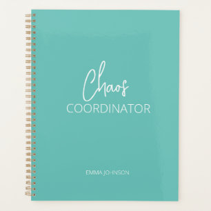 Agenda Coordenador de caos Planeador Personalizado Teal