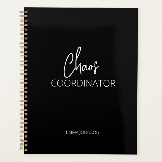 Agenda Coordenador de caos | Planner Preto (Frente)