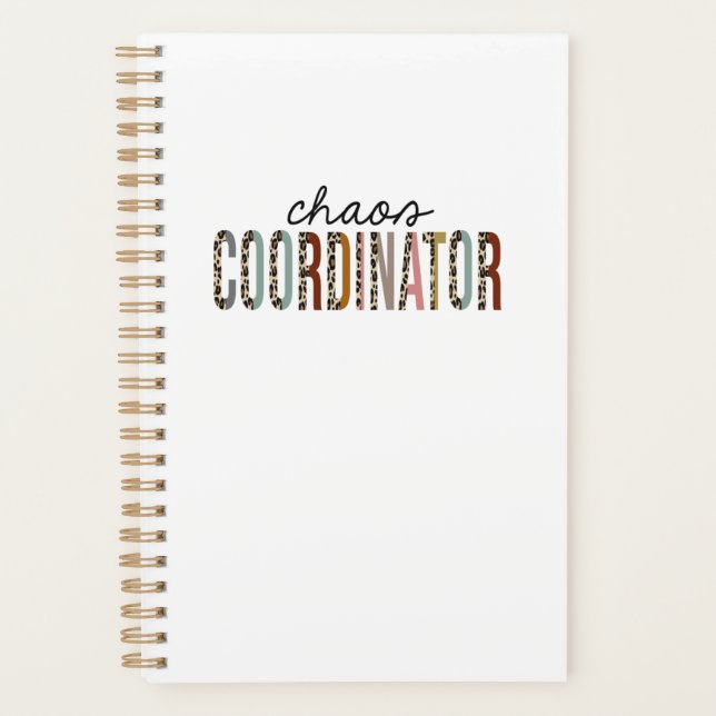 Agenda Coordenador do Caos Leopard Imprime Engraçado (Frente)