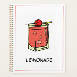 Agenda Coquetel fresco moderno e alegre, rosa