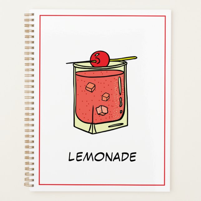 Agenda Coquetel fresco moderno e alegre, rosa (Frente)