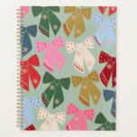 Agenda Coquette de Arcos de Natal<br><div class="desc">Arcos de Natal Coloridos - Fitas Coquetes - Fundo Verde Mint.</div>
