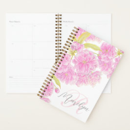 Agenda Cor de água floral floral de cereja dupla rosa