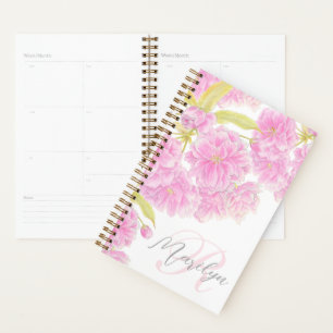 Agenda Cor de água floral floral de cereja dupla rosa