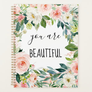 Agenda Cor-de-água rosa e branco você é linda