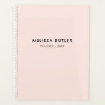Agenda Cor-de-rosa brilhante minimalista moderno<br><div class="desc">Simples e moderno.</div>