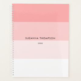 Agenda Cor-de-rosa do Pastel com Stripe Horizontal Modern