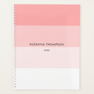 Agenda Cor-de-rosa do Pastel com Stripe Horizontal Modern
