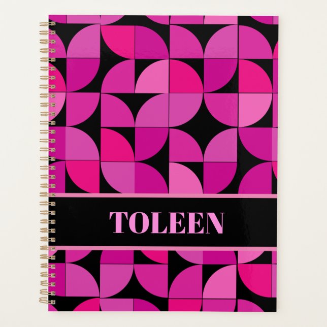 Agenda Cor-de-rosa personalizada, padrão Rosa (Frente)