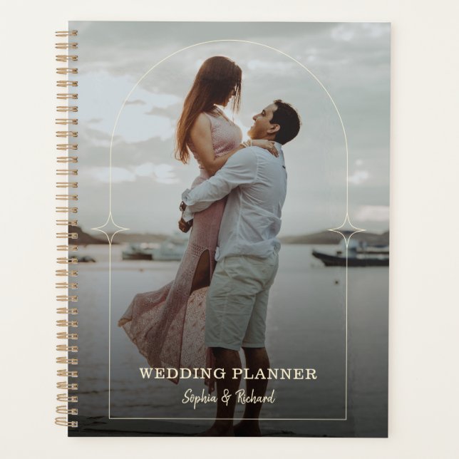Agenda Cor do Script Editável Arco Foto Personalizada  (Frente)
