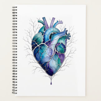Agenda Coração Anatômico Azul e Roxo