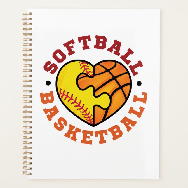 Agenda Coração de Basquete de Softball (Frente)