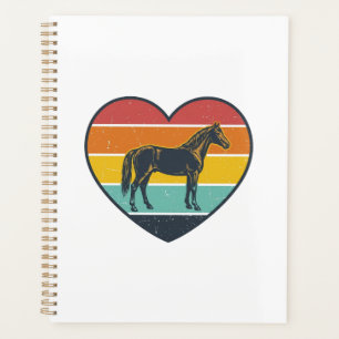 Agenda Coração de cavalo vintage pôr do sol design vetori