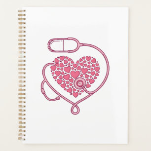 Agenda Coração Estetoscópio Amor Médico Desenho de Camisa