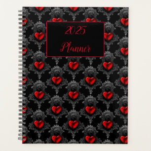 Agenda Coração Gótico Vermelho Personalizado