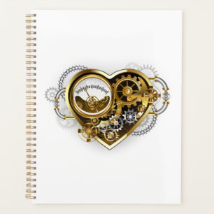 Agenda Coração Steampunk com Manômetro