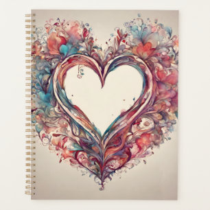 Agenda Corações cardíacas - pintura aquosa cardíaca