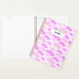 Agenda Corações cor-de-rosa