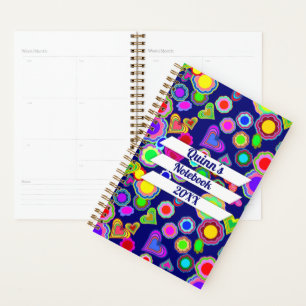 Agenda Corações e Flores Groovy