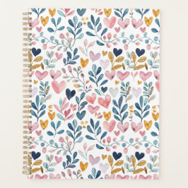 Agenda Corações em aquarela