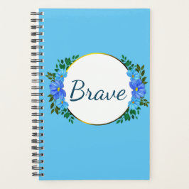 Agenda "Corajoso" Você Pode Fazer Isso! Azul Zinnia Flora