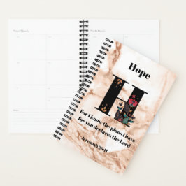 Agenda Coral Marble Glitter H Monograma Cota/Nome Persona