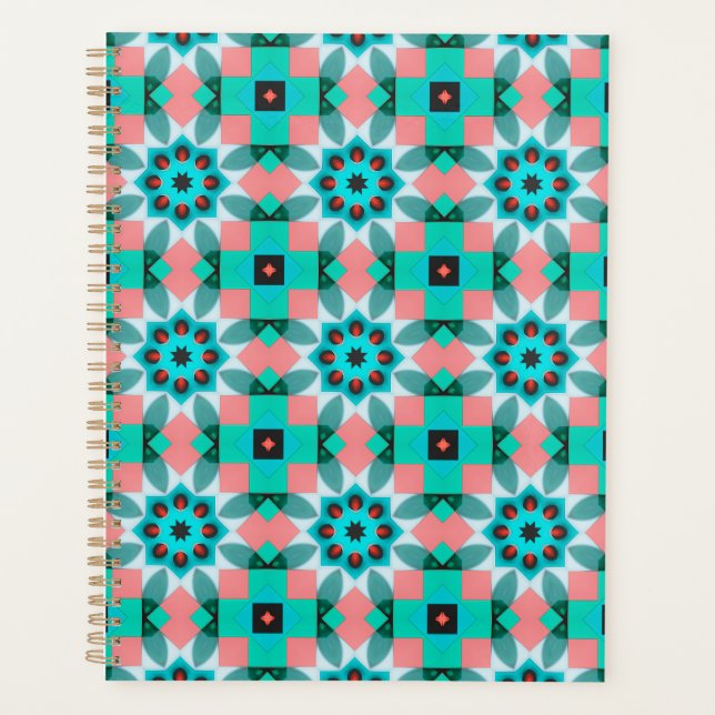 Agenda Coral & Mint Mandala Planner (Frente)