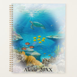 Agenda Coral Reef Peixes Coloridos e Tartarugas Marinhas