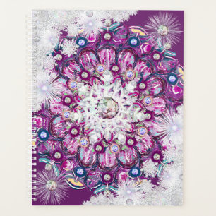 Agenda Corante vermelho cardinal e floco de neve