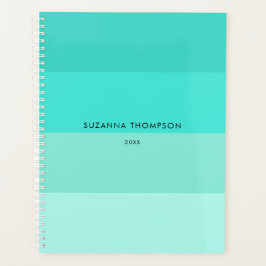 Agenda Cores do Teal de Turquesa Horizontal Moderna