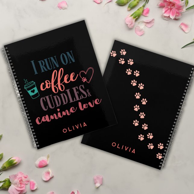 Agenda CORES EDITÁVEIS Café, xícaras e Amor Canino (Criador carregado)