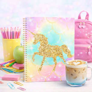 Agenda cores pastel de unicórnio