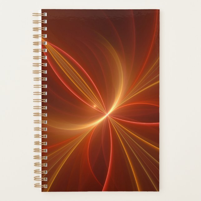Agenda Cores Quentes Modernas de Arte Fractal Mística Abs (Frente)